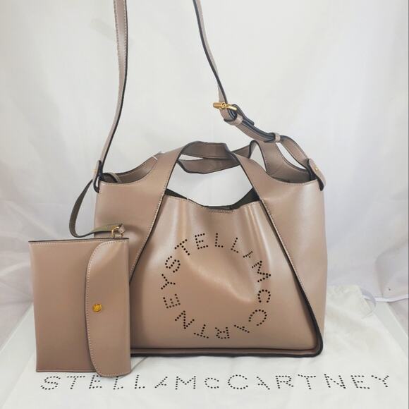 NWT$1,195 Stella McCartney Medium Stella Logo Faux Leather Tote Crossbody Bag - Picture 6 of 16